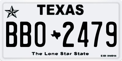 TX license plate BBO2479