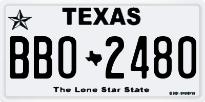 TX license plate BBO2480