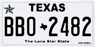 TX license plate BBO2482