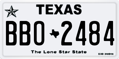 TX license plate BBO2484
