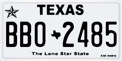 TX license plate BBO2485
