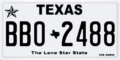 TX license plate BBO2488