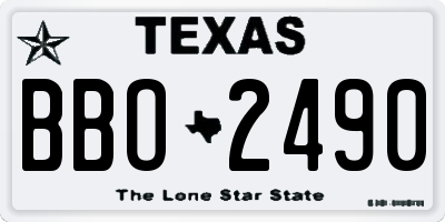 TX license plate BBO2490