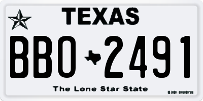 TX license plate BBO2491