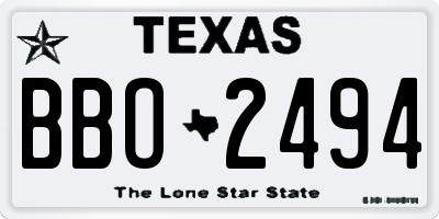 TX license plate BBO2494