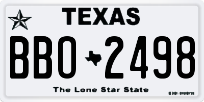 TX license plate BBO2498