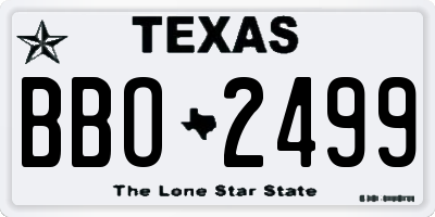 TX license plate BBO2499