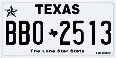 TX license plate BBO2513