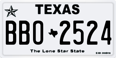 TX license plate BBO2524