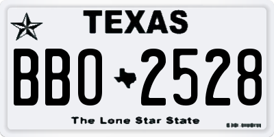 TX license plate BBO2528