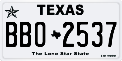 TX license plate BBO2537