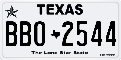 TX license plate BBO2544
