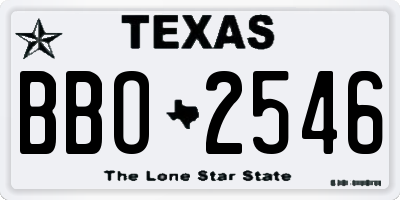 TX license plate BBO2546