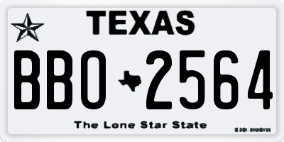 TX license plate BBO2564
