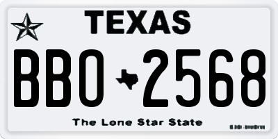 TX license plate BBO2568