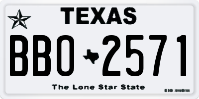 TX license plate BBO2571