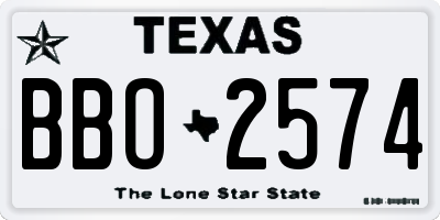 TX license plate BBO2574
