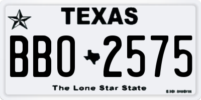 TX license plate BBO2575