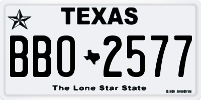 TX license plate BBO2577