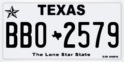 TX license plate BBO2579