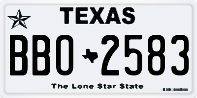 TX license plate BBO2583