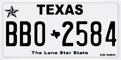 TX license plate BBO2584