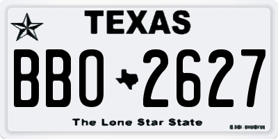 TX license plate BBO2627