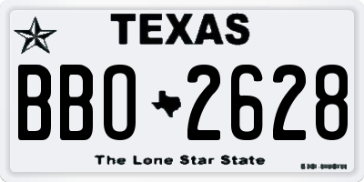 TX license plate BBO2628