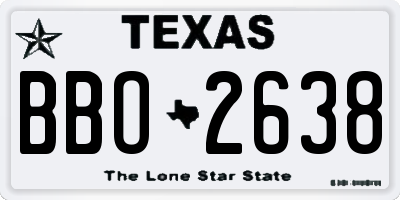 TX license plate BBO2638