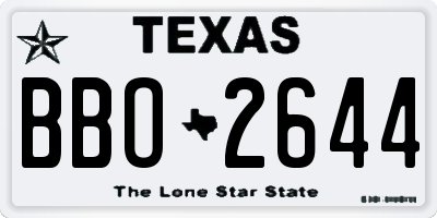TX license plate BBO2644