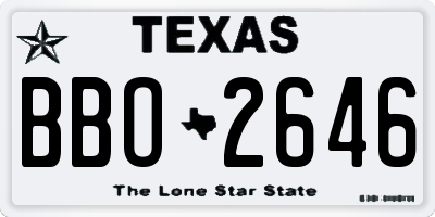 TX license plate BBO2646