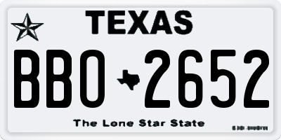 TX license plate BBO2652