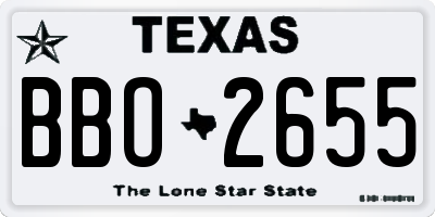 TX license plate BBO2655