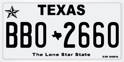 TX license plate BBO2660