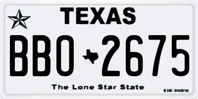 TX license plate BBO2675