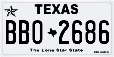 TX license plate BBO2686