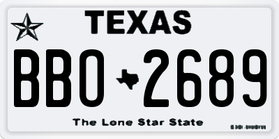 TX license plate BBO2689