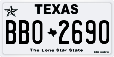 TX license plate BBO2690