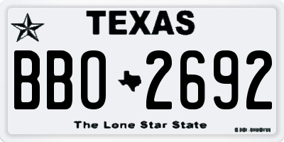 TX license plate BBO2692