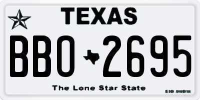 TX license plate BBO2695