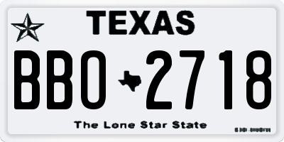 TX license plate BBO2718
