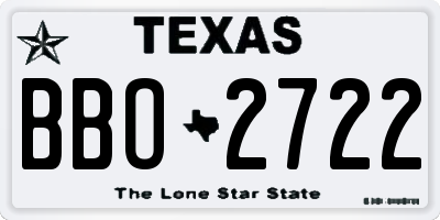 TX license plate BBO2722