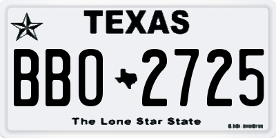 TX license plate BBO2725