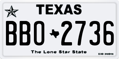 TX license plate BBO2736
