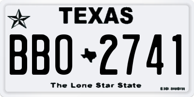 TX license plate BBO2741