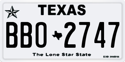 TX license plate BBO2747