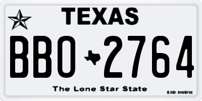TX license plate BBO2764