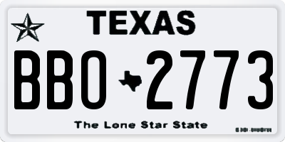 TX license plate BBO2773