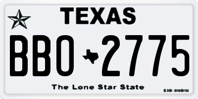 TX license plate BBO2775