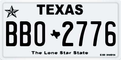 TX license plate BBO2776